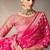 Pink chiniya silk heavy designer embroidered saree