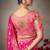 Pink chiniya silk heavy designer embroidered saree