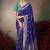 Blue chiniya silk heavy designer embroidered saree