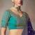 Blue chiniya silk heavy designer embroidered saree