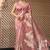 Light pink tussar silk  beautiful pallu designer saree