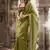 Green and red multi embroidered tissue silk saree