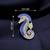 Blue crystal seahorse designer brooch pin for women & men