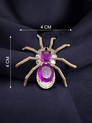 Purple crystal spider designer brooch pin for women & men 1
