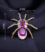 Purple crystal spider designer brooch pin for women & men