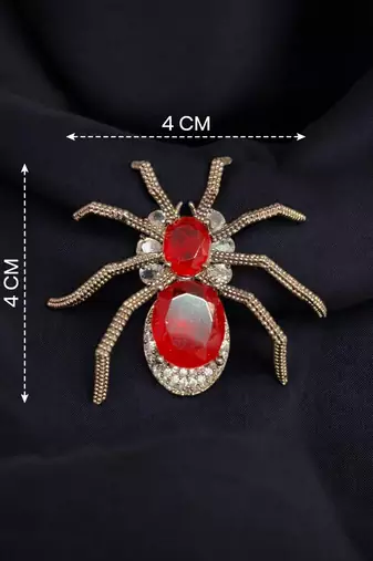 Red crystal spider designer brooch pin for women & men