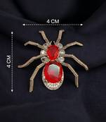 Red crystal spider designer brooch pin for women & men