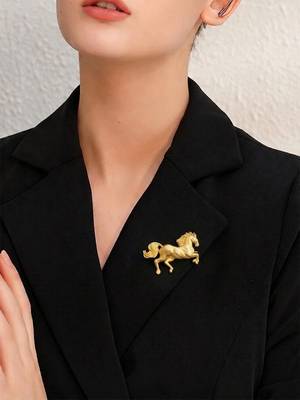 Elegant running horse designer brooch pin for women & men 2