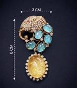Luxury elephant crystal & multistone designer brooch pin for women & men