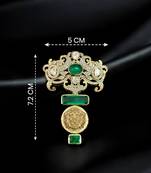 Royal green stone lion motif designer brooch pin for women & men