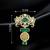 Royal green stone lion motif designer brooch pin for women & men