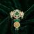 Royal green stone lion motif designer brooch pin for women & men