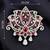 Elegant ruby & diamond floral statement brooch