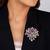 Elegant ruby & diamond floral statement brooch