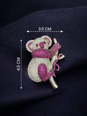 Adorable pink crystal koala statement brooch 1