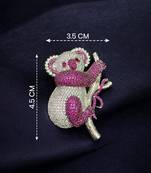 Adorable pink crystal koala statement brooch