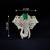 Royal elephant green and silver stone crystal designer brooch pin for women & men