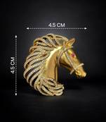 Luxury golden horse head crystal designer brooch pin for women & men
