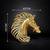 Luxury golden horse head crystal designer brooch pin for women & men