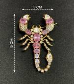 Luxury pink crystal scorpion designer brooch pin for women