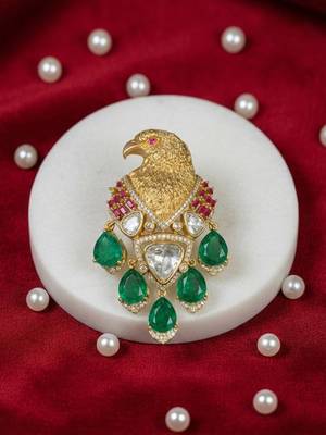Elegant designer floral brooch pin     premium alloy party wear statement accessory 3