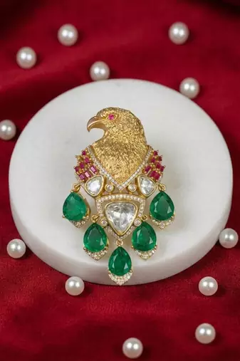 Elegant designer floral brooch pin     premium alloy party wear statement accessory