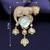 Luxury panther design gold plated brooch with white stone & kundan drops     elegant pin for women & men