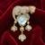 Luxury panther design gold plated brooch with white stone & kundan drops     elegant pin for women & men