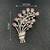 Elegant floral bouquet silver tone brooch with pink stones     designer crystal pin for women & men