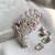 Elegant floral bouquet silver tone brooch with pink stones     designer crystal pin for women & men