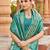 Teal soft banarasi silk zari woven saree with blouse