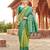 Green soft banarasi silk zari woven saree with blouse