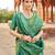 Green soft banarasi silk zari woven saree with blouse