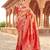 Peach soft banarasi silk zari woven saree with blouse