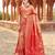 Peach soft banarasi silk zari woven saree with blouse