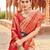 Peach soft banarasi silk zari woven saree with blouse