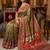 Roman Silk With ajarakh Print And Mirror work Saree With Blouse Set