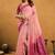 Pink premium spun cotton zari woven saree with blouse