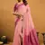 Pink premium spun cotton zari woven saree with blouse