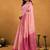 Pink premium spun cotton zari woven saree with blouse