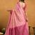 Pink premium spun cotton zari woven saree with blouse