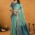 Turquoise premium spun cotton zari woven saree with blouse