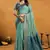Turquoise premium spun cotton zari woven saree with blouse