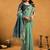 Turquoise premium spun cotton zari woven saree with blouse