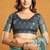 Turquoise premium spun cotton zari woven saree with blouse