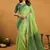 Green premium spun cotton zari woven saree with blouse