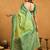 Green premium spun cotton zari woven saree with blouse