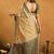 Cream premium spun cotton zari woven saree with blouse