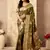 Mehendi silk zari woven saree with blouse