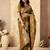 Mehendi silk zari woven saree with blouse